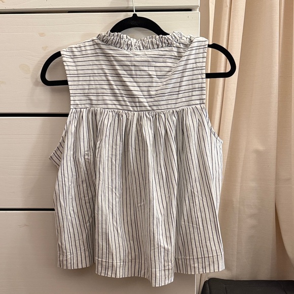 Maeve Black and White Striped Sleeveless Blouse - Picture 2 of 3